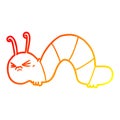 A creative warm gradient line drawing cartoon angry caterpillar Royalty Free Stock Photo