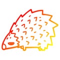 A creative warm gradient line drawing cartoon angry hedgehog