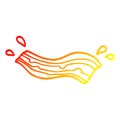 A creative warm gradient line drawing cartoon bacon