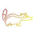 A creative warm gradient line drawing cartoon badger