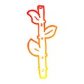 A creative warm gradient line drawing cartoon bamboo