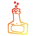 A creative warm gradient line drawing cartoon bubbling bottle