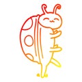 A creative warm gradient line drawing cartoon cute bug Royalty Free Stock Photo