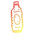 A creative warm gradient line drawing cartoon drinks bottle