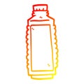 A creative warm gradient line drawing cartoon drinks bottle