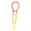 A creative warm gradient line drawing cartoon dripping pipette