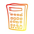 A creative warm gradient line drawing cartoon electronic calculator