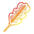 A creative warm gradient line drawing cartoon fallen leaf