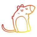 A creative warm gradient line drawing cartoon fat rat Royalty Free Stock Photo