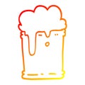 A creative warm gradient line drawing cartoon fizzy drink