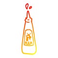 A creative warm gradient line drawing cartoon flea treatment bottle