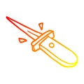 A creative warm gradient line drawing cartoon flick knife Royalty Free Stock Photo