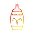 A creative warm gradient line drawing cartoon happy sports drink