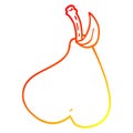 A creative warm gradient line drawing cartoon healthy pear