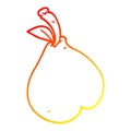 A creative warm gradient line drawing cartoon healthy pear