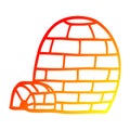 A creative warm gradient line drawing cartoon igloo