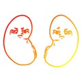 A creative warm gradient line drawing cartoon irritated kidneys