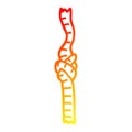 A creative warm gradient line drawing cartoon knotted rope