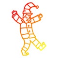 A creative warm gradient line drawing cartoon man in traditional pyjamas