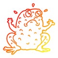 A creative warm gradient line drawing cartoon nervous toad Royalty Free Stock Photo