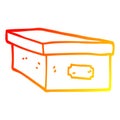 A creative warm gradient line drawing cartoon office filing box