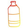 A creative warm gradient line drawing cartoon old green bottle Royalty Free Stock Photo