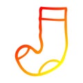 A creative warm gradient line drawing cartoon old sock