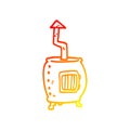 A creative warm gradient line drawing cartoon old wood burner Royalty Free Stock Photo