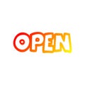 A creative warm gradient line drawing cartoon open sign Royalty Free Stock Photo
