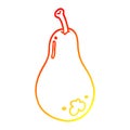 A creative warm gradient line drawing cartoon pear