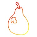 A creative warm gradient line drawing cartoon pear