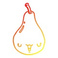 A creative warm gradient line drawing cartoon pear