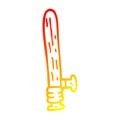 A creative warm gradient line drawing cartoon police truncheon