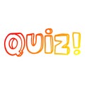 A creative warm gradient line drawing cartoon quiz font