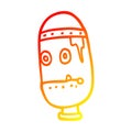 A creative warm gradient line drawing cartoon retro robot head