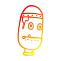 A creative warm gradient line drawing cartoon retro robot head