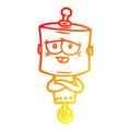 A creative warm gradient line drawing cartoon robot