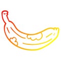 A creative warm gradient line drawing cartoon rotten banana