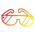 A creative warm gradient line drawing cartoon safety glasses Royalty Free Stock Photo