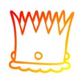 A creative warm gradient line drawing cartoon silver crown