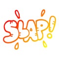 A creative warm gradient line drawing cartoon slap symbol