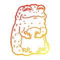 A creative warm gradient line drawing cartoon smug toad Royalty Free Stock Photo