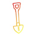 A creative warm gradient line drawing cartoon spade