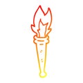 A creative warm gradient line drawing cartoon sports torch