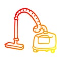 A creative warm gradient line drawing cartoon vacuum hoover