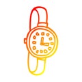 A creative warm gradient line drawing cartoon watch