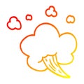 A creative warm gradient line drawing cartoon whooshing cloud Royalty Free Stock Photo