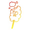 A creative warm gradient line drawing cotton candy cartoon