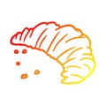 A creative warm gradient line drawing croissant