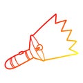 A creative warm gradient line drawing old cartoon torch